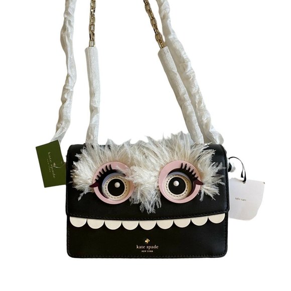 Kate Spade IMAGINATION TOOTHY MONSTER Leather Shoulder Bag Clutch Purse RARE - Picture 4 of 7